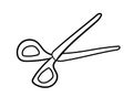 Doodle scissors icon.